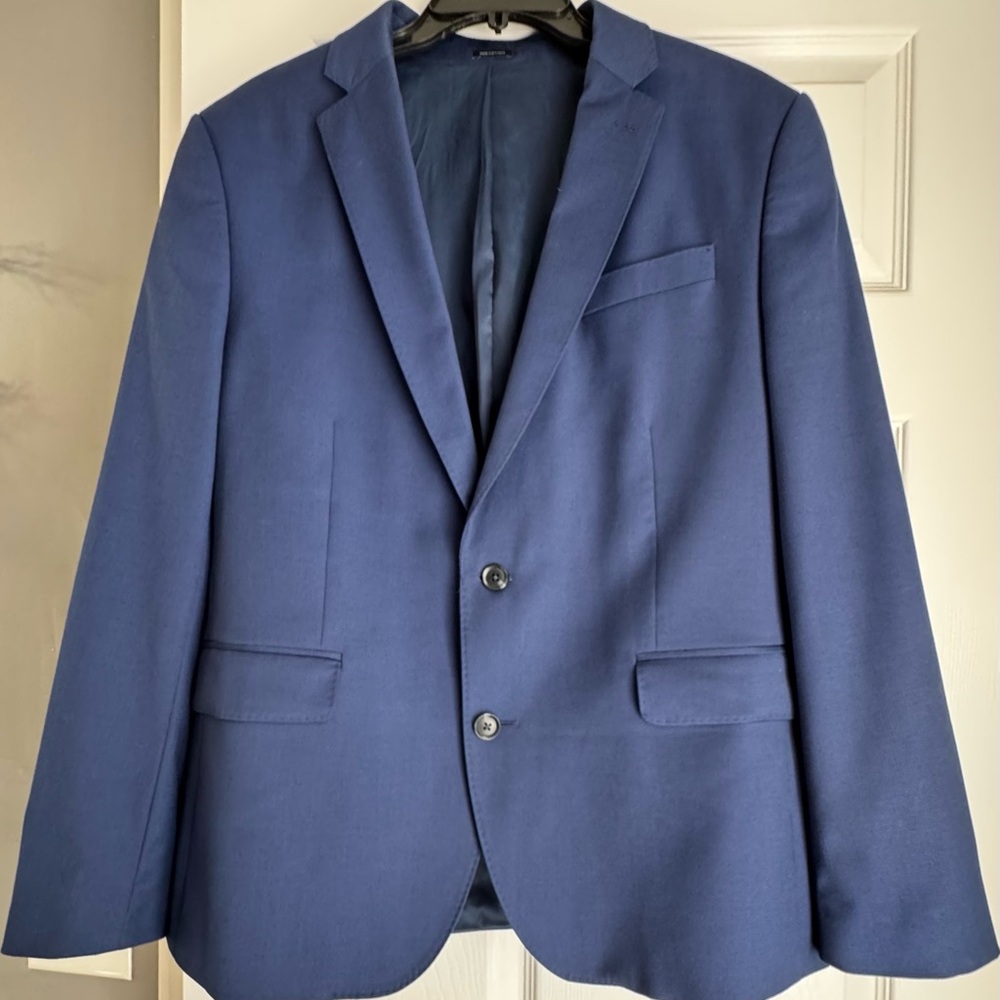 jf j.ferrar Blue Sport Coat Modern Fit 42 short